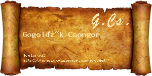 Gogolák Csongor névjegykártya